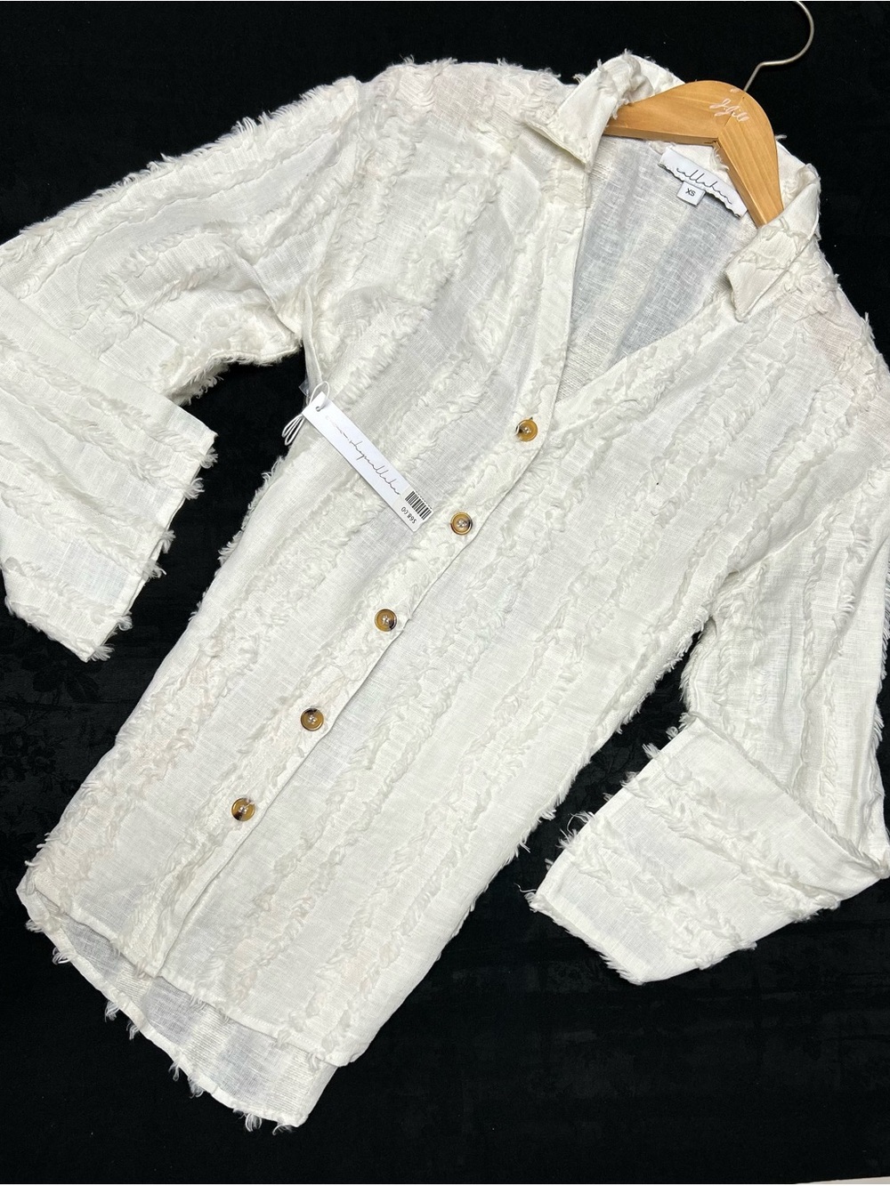 Callahan Ivory/White Textured Button-Up Shirt